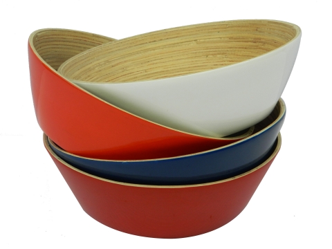 Bamboo bread basket round assorted color